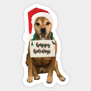 Happy Holidays Pitbull Sticker